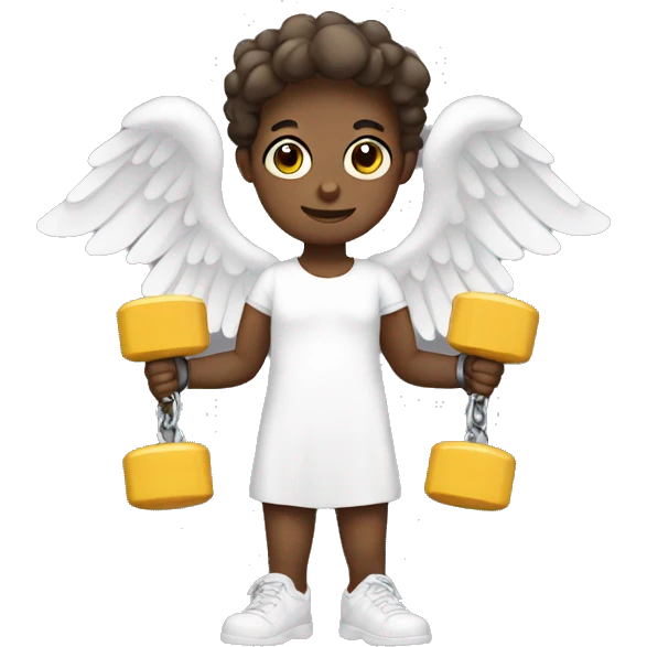 cute angel with weights  emoji