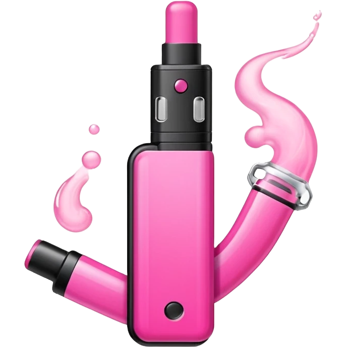 A pink vape shaped like an iget bar emoji