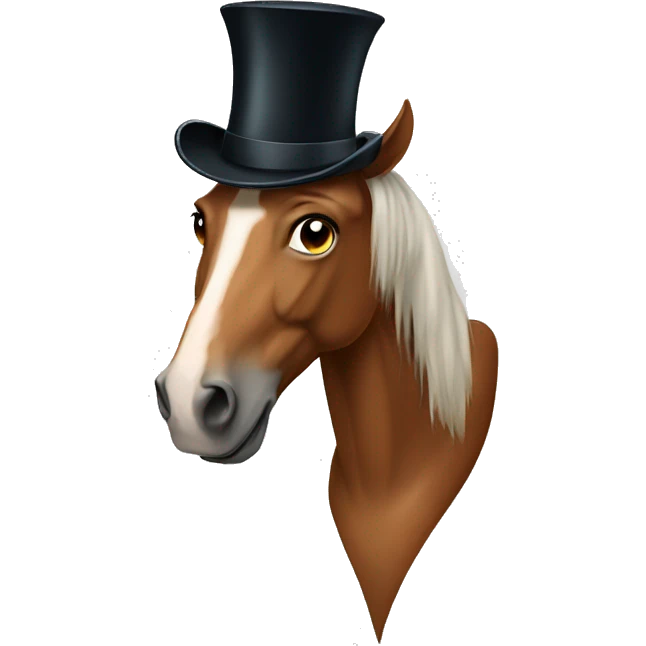 Horse wearing top hat emoji
