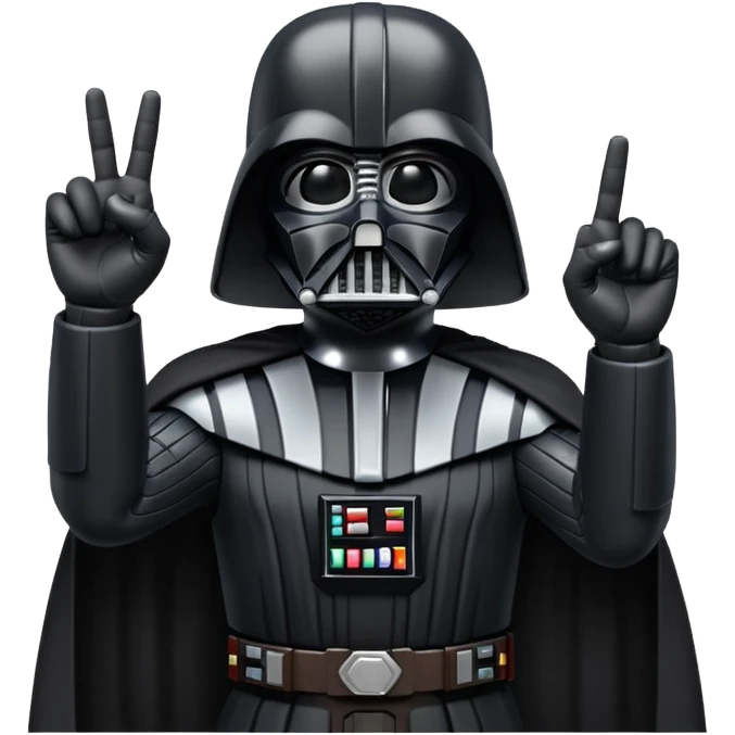 Darth vader holding 2 fingers up emoji