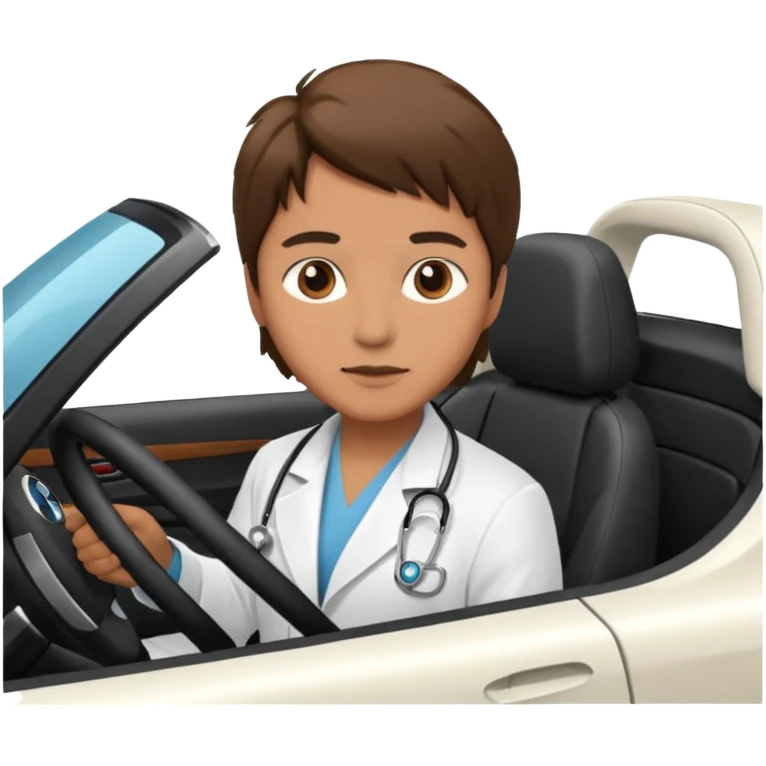 schwarzer BMW mit Arzt als Fahrer emoji