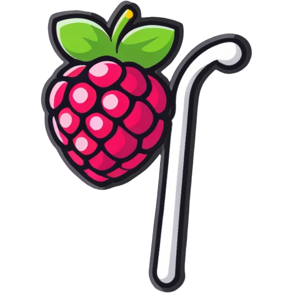Raspberry with sparkles emoji