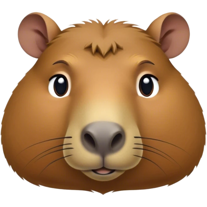 Cinematic Noble Capybara Portrait Emoji, Poised and serene, with a robust, rounded build and a characteristically broad, slightly flattened capybara face featuring a short snout and small, rounded ears, covered in soft, earthy fur with subtle natural texture and gentle, wise eyes; rendered in lifelike detail with natural light, high shine, intelligent and calm, styled with an air of understated authority, focused and attentive, soft glowing outline, capturing the essence of a watchful and confident capybara that appears ready to step out of the screen with effortless dignity! emoji