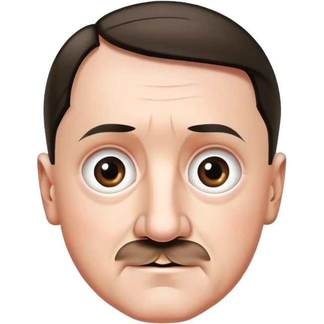 Adolf Hitler, big eyes, cute, light smile emoji