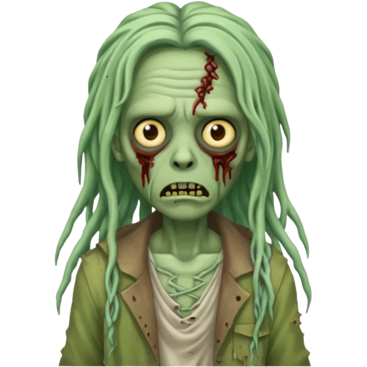 The zombie emoji with long locs emoji