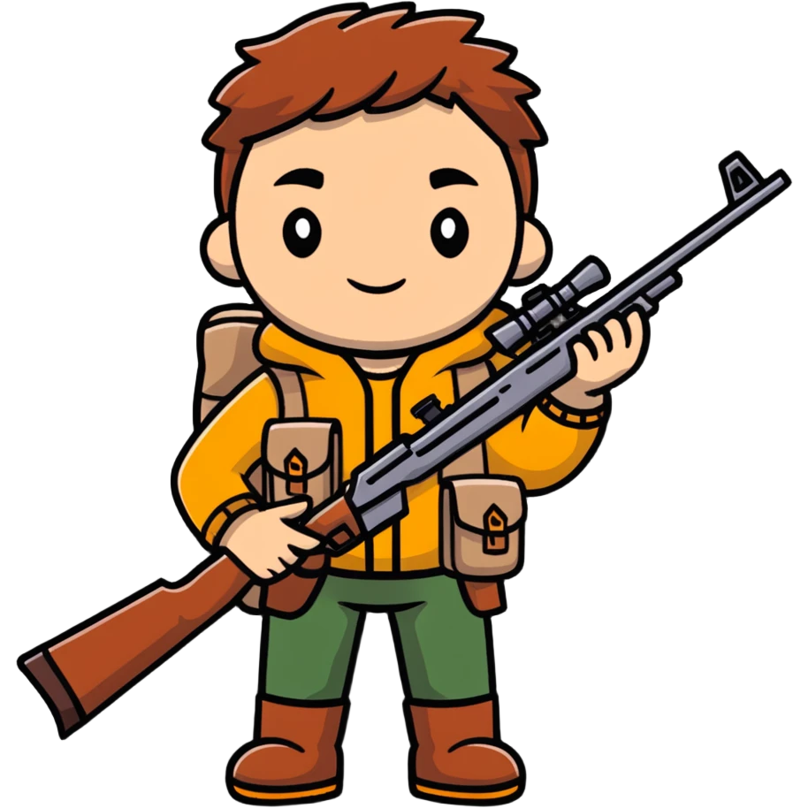 wilderness hunter with rifle emoji