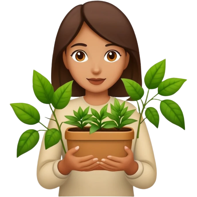 Woman Plants in the hands  emoji