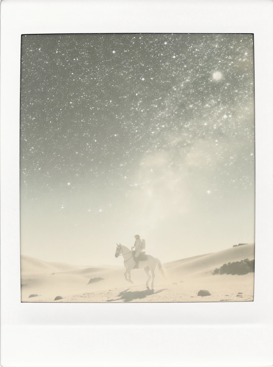 astronaut on horseback with stars in background emoji