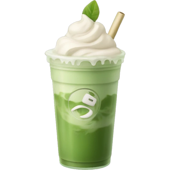 Iced matcha latte  emoji