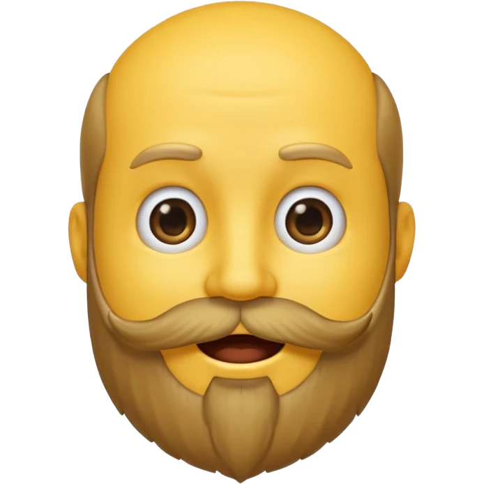A yellow smiley emoji with a beard growing out of the top of his head emoji