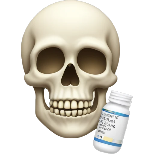 skull holding a pill emoji