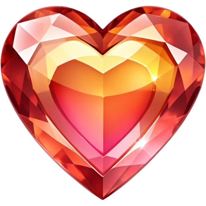 Romantic warm-colored sparkling heart gem emoji