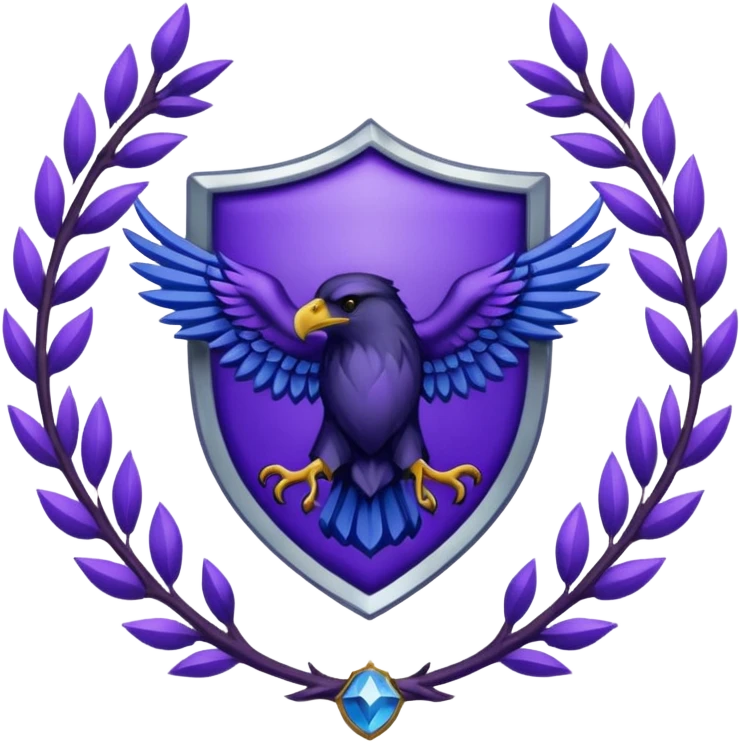 Ravenclaw emblem in purple emoji