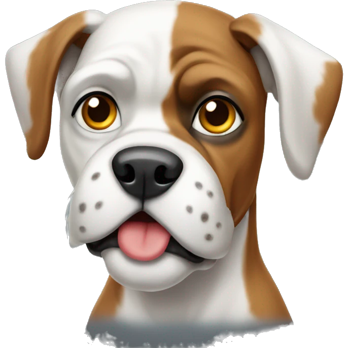 white dog boxer  emoji