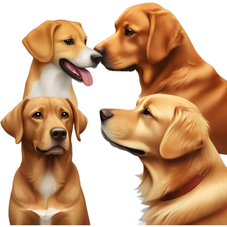 Couple and fox red Labrador and golden retriever  emoji