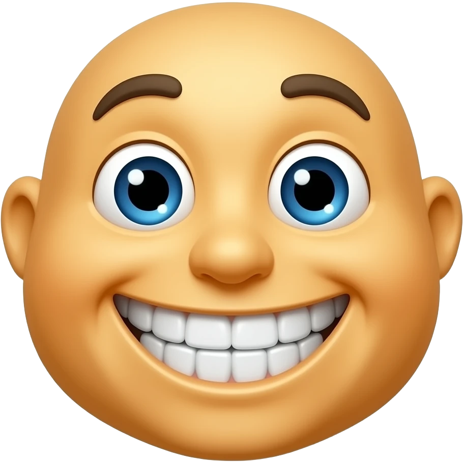 necesito un emoji en el que se vean unos dientes colocados perfectamente emoji