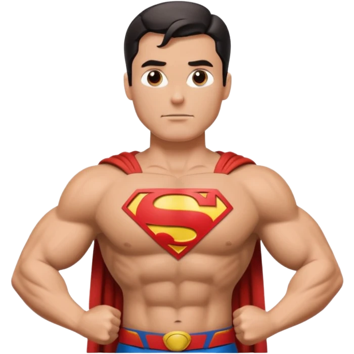 Superman standing with hands on hips emoji