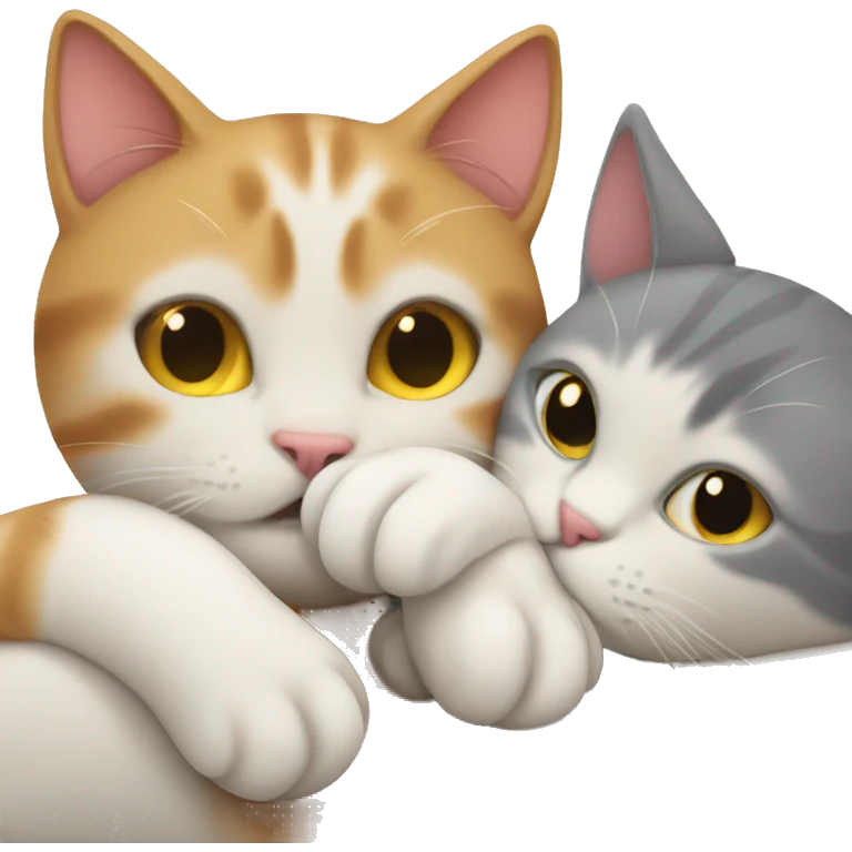 cat cuddling together emoji