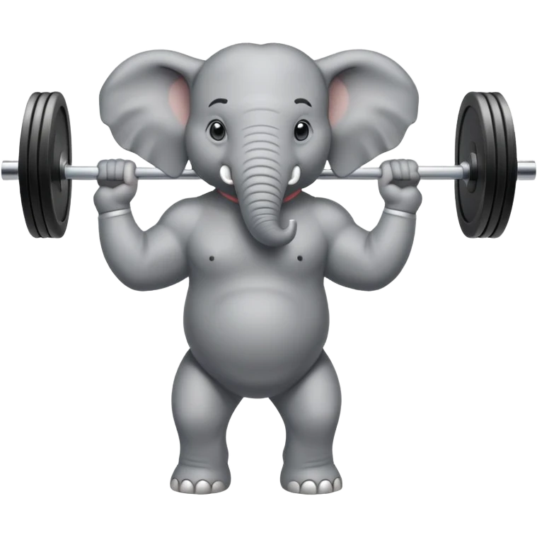 elephant lifting a barbell emoji