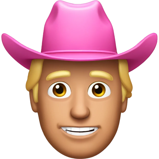 Donald Trump wearing a pink cowboy hat emoji