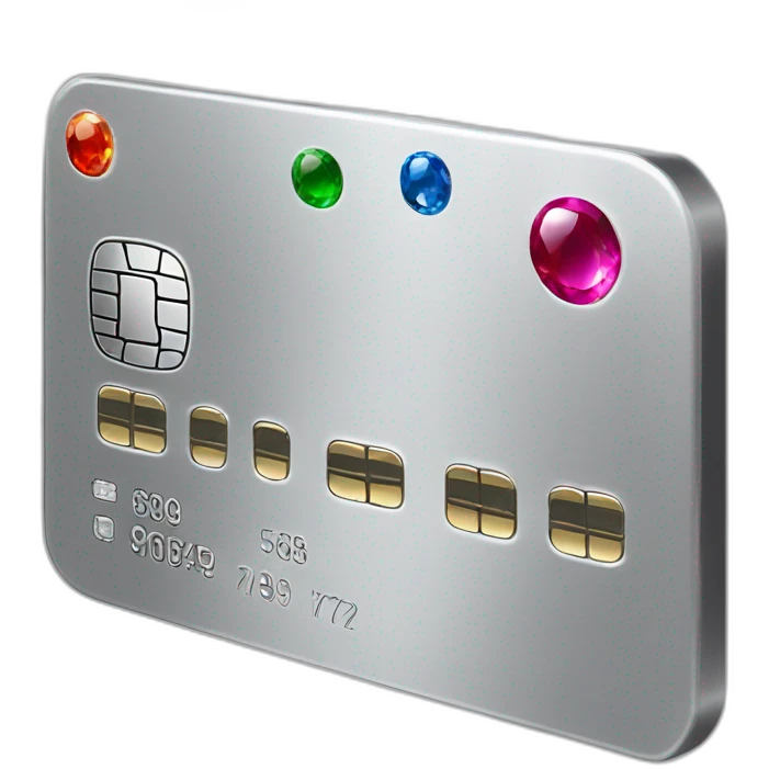 Silver credit card with gems emoji