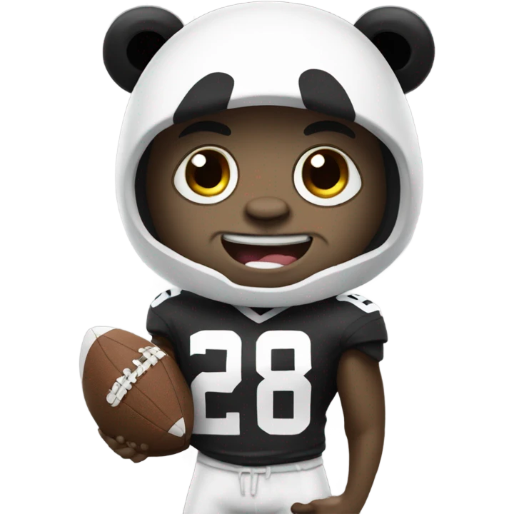 Football player wearing a panda suit  emoji