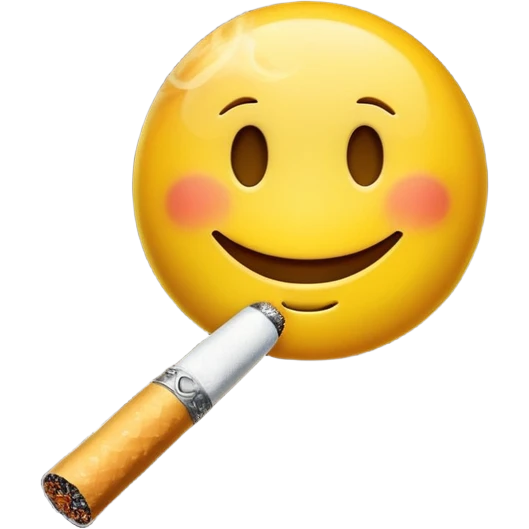 Make an emoji with a smiley face that smokes a cigarette emoji