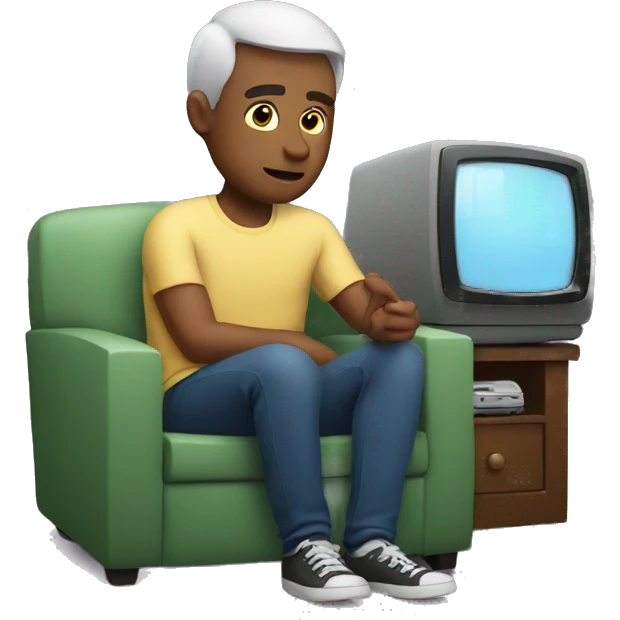 Man watching TV emoji