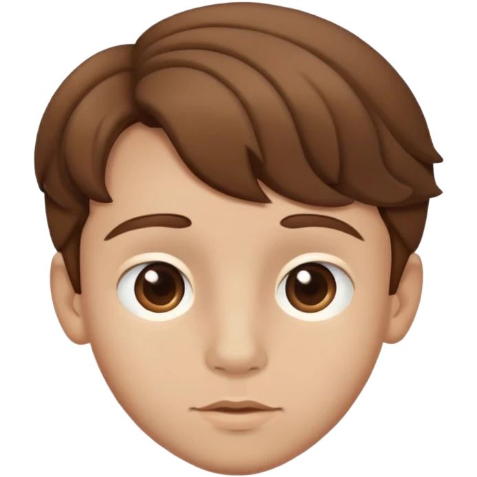 Boy with brown hair small nose full lips swirly brown hair  emoji
