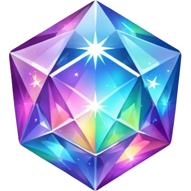 Shiny iridescent scented starry lit luminescent translucent gemstone emoji