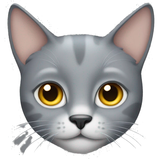 Grey cat with one ear chipped  emoji