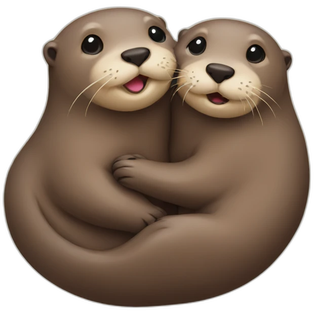 Otters in love emoji