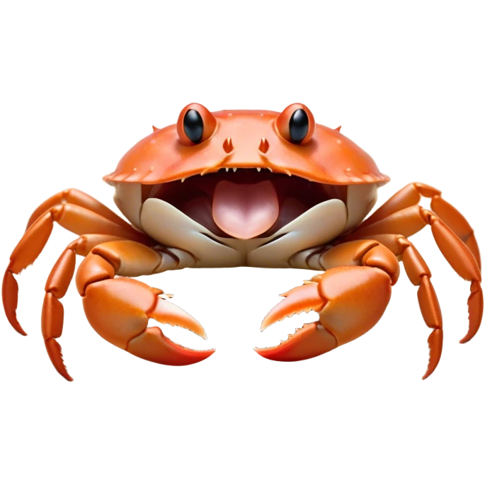 Cinematic Cute Yawning Baby Crab Portrait Emoji, Head tilted slightly with a dramatic, wide-open yawn, showcasing a petite, delicately armored body with gently drooping antennae and sleepy, half-closed eyes, Simplified yet irresistibly adorable features, highly detailed, glowing with a soft, cozy coastal glow, high shine, relaxed yet expressive, stylized with a dash of whimsical seaside charm, soft glowing outline, capturing the essence of a drowsy yet affectionate baby crab that appears ready to scuttle off for a nap! emoji