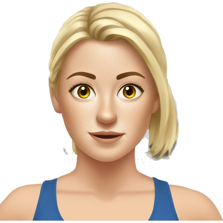 gorgeous white girl with freckles working out in gym emoji