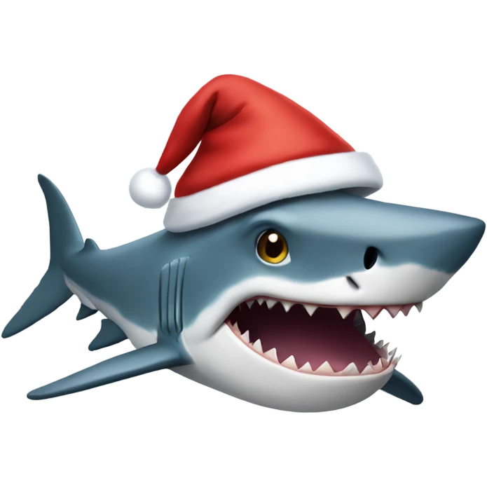 shark as santa emoji