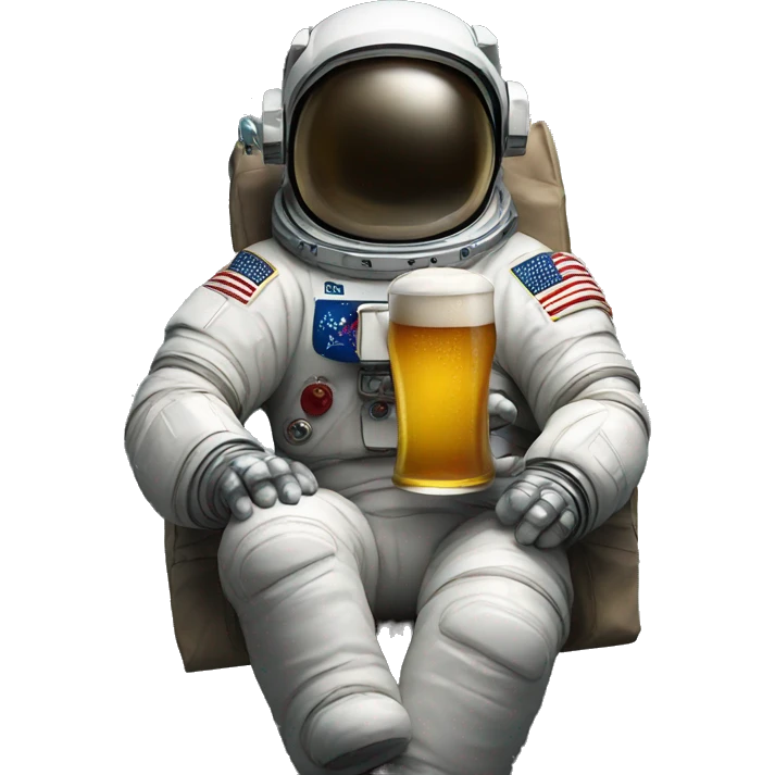 Astronaut holding a beer emoji