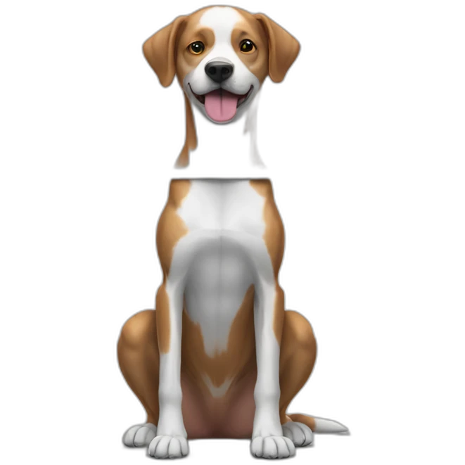 A deadlifting dog emoji