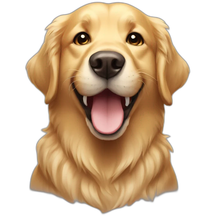 Golden retriever smiling emoji