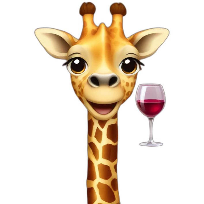 giraffe with wine emoji