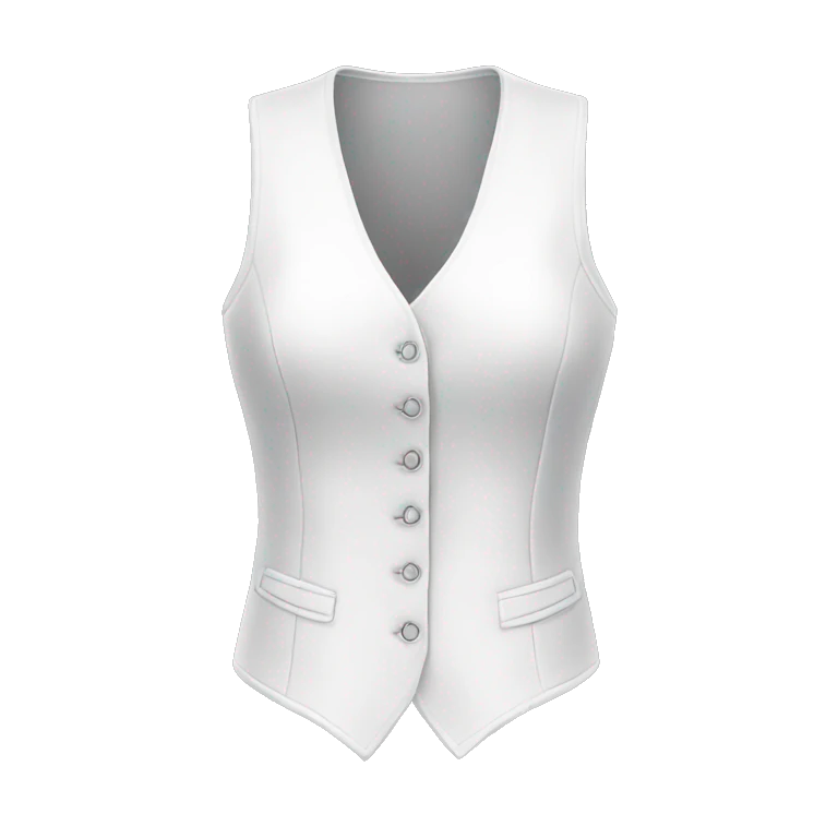 Realistic isolated side view of a white fashion vest blouse. emoji