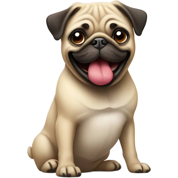 Pug with tongue out emoji