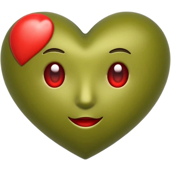 Olive green and red  mix heart emoji emoji