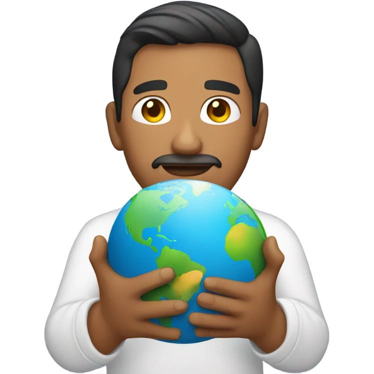 Latino man with the world in his hands emoji
