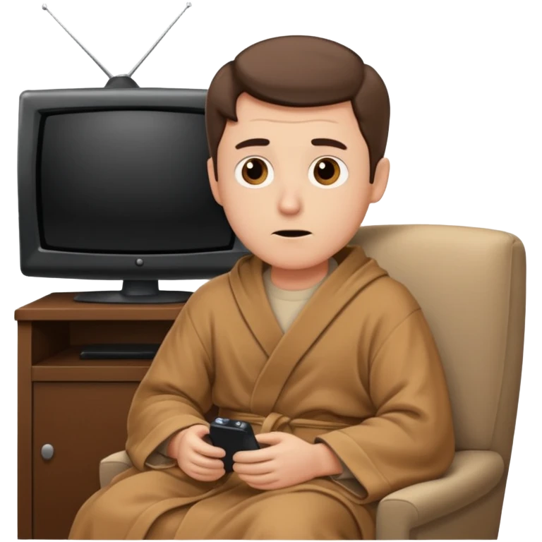 bored man watching television emoji