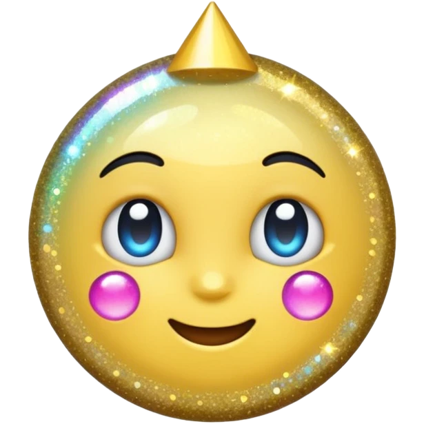 emoji of sparkling shiny glitter, with bright sparkles and shimmering particles, simple cute cartoon style emoji
