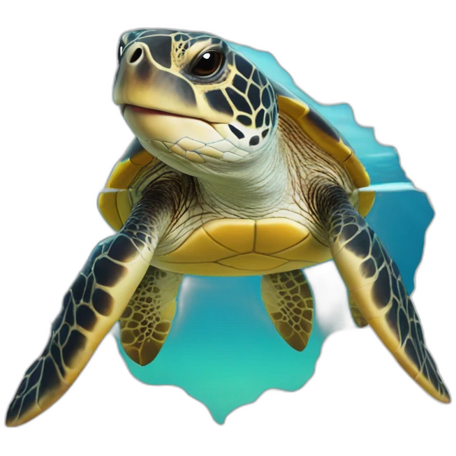 Tortue sur requin emoji