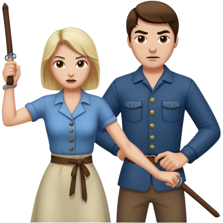 Woman whipping man  emoji