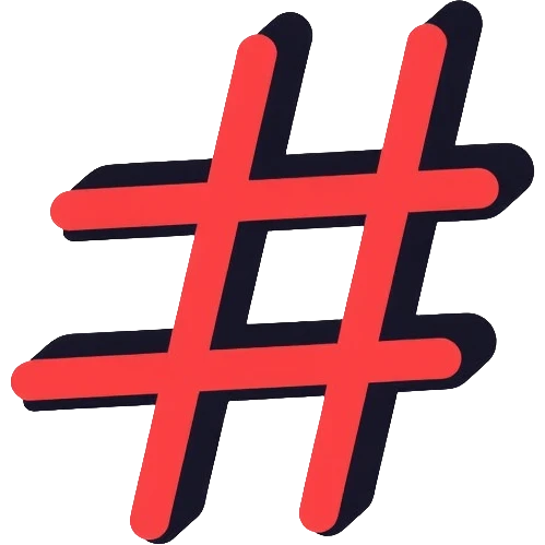 red hashtag symbol emoji