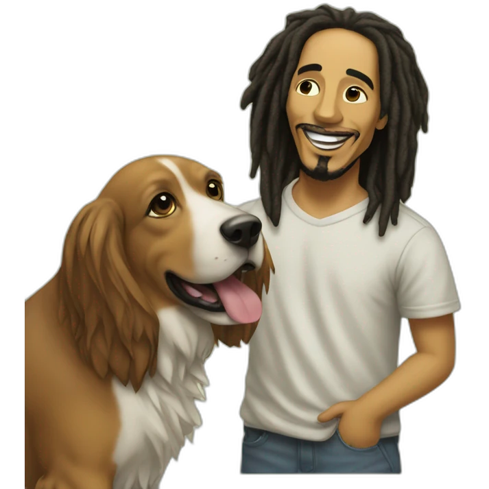 Bob Marley et un chien emoji