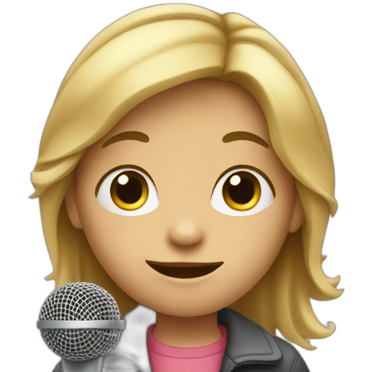 child with microphone emoji